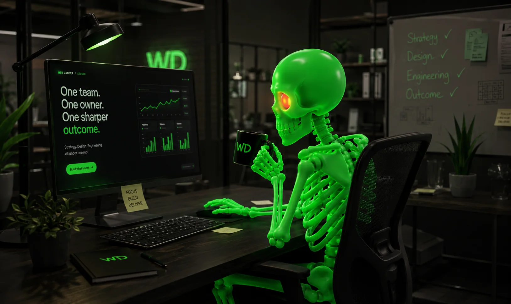 WEBDANGER studio owner at work