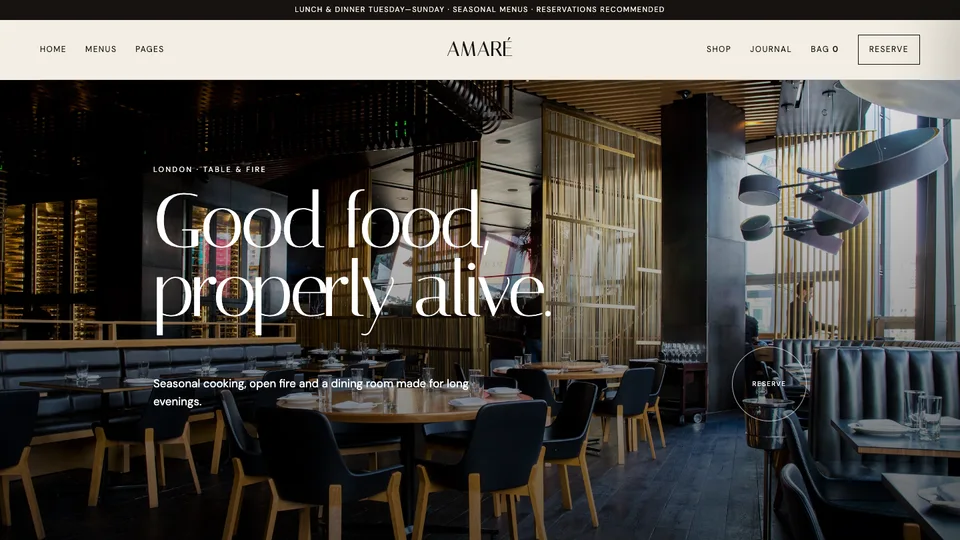 AMARÉ website template preview