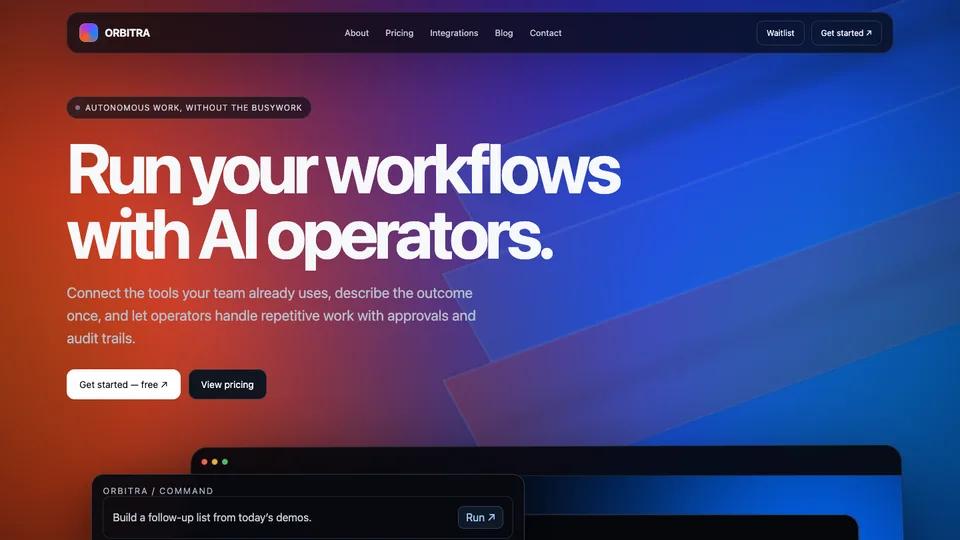 ORBITRA website template preview